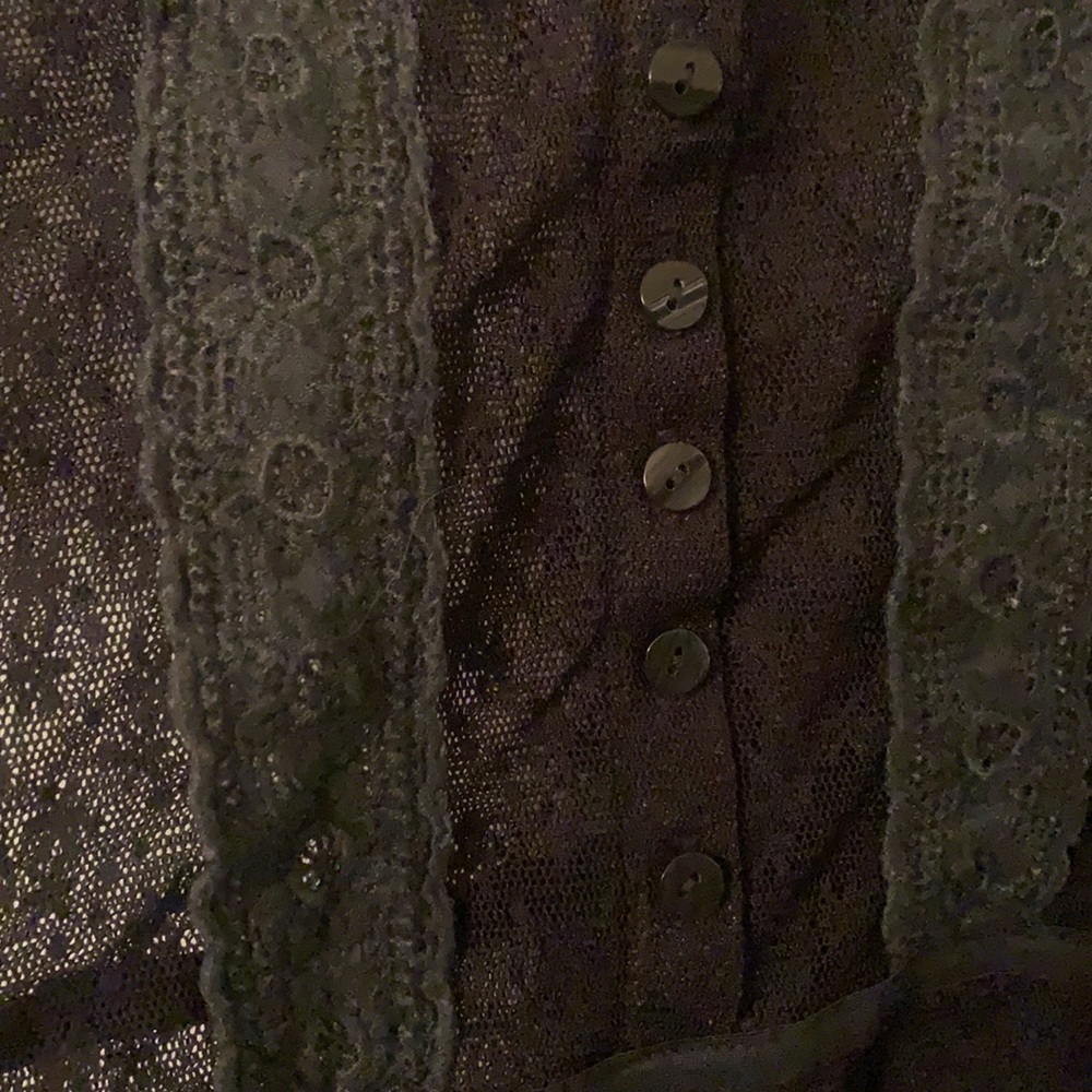 MARKDOWN SALE!! FREE PEOPLE Black Lace top Sz L. - Picture 10 of 12